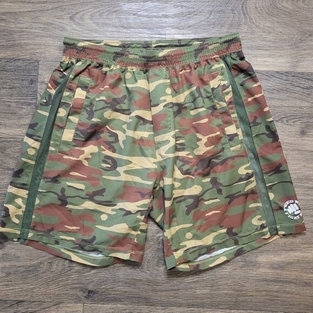 Feed Me Fight Me Camo Shorts Men's Medium Crossfit Athletic Lifting Shorts